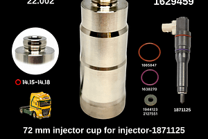 Injector sleeve for injector 1871125 DAF XF-CF 106 Paccar MX13 euro-6 1629459 | LENO