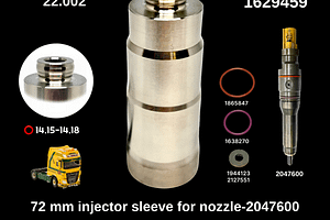 Copa del inyector / Casquillo del inyector / Vaso del inyector / Copa porta-inyector 1629459 para inyector 2047600 DAF XF-CF 106 Paccar MX13 euro-6 1629459 | LENO